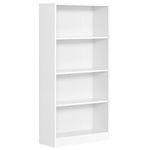 VASAGLE 4 Tier Bookcase with Adjustable Shelves, Children's Bookshelf and Storage Unit for Study Home Office, 60 x 24 x 121 cm, White LBC107T14