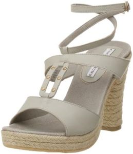 Chinese Laundry Women's Leona Platform Ankle Wrap Sandal, Natural, 7 US