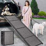 69" L Extra Long Dog Car Ramps,Folding Pet Ramp with Non-Slip Carpet Surface,17" Wide Dog Ramp for Cars,SUVs,Trucks & Outdoor Steps,Dog Stairs for Medium Large Dogs Up to 250LBS