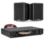 Audizio Fenton SHFB65 Bookshelf Stereo System with CD Player, DAB+, FM, Internet Radio, Bluetooth, 200W HiFi System & 6.5" Passive Speakers, CD HiFi Audio Set - Black