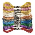 Redsea 11 Skeins Glitter Embroidery Floss Cross Stitch Thread Metallic Embroidery for DIY Embroidery Thread Crafts