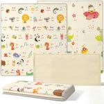 Baby Play Mat, Foldable Baby Playmat Reversible Waterproof Large Foam Soft Crawling Floor Playmat Non Toxic Portable Floor Mat| Ideal for Bedroom, Nursery & Playroom 150x180cm