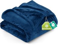Utopia Bedding 300GSM Fleece Queen Size Bed Blanket [Navy, 90x90 Inch] with Anti-Static Microfiber Lightweight Fuzzy Soft Cozy Blanket for Bed, Couch and Sofa - Suitable for All Seasons