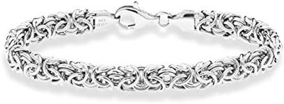 Miabella Italian 925 Sterling Silver Byzantine Bracelet for Women, Handmade in Italy, 7.5 Inch, Sterling Silver