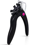 Acrylic Nail Clipper - Adjustable Stainless Steel Nail Tip Cutter,Nail Clippers for Acrylic Nails Professional False Nail Trimmer with Measuring Gauge for Nail Salon Home Manicure Tools(Black)