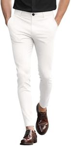 GINGTTO Mens Dress Pants Stretch White Formal Pants for Men Skinny Chino Pants Men 36x30