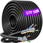 Ethernet Cable 50m Outdoor Indoor, Extra Long Ethernet Cable 50m High Speed Internet Cable Cat 6 Gigabit, External Bulk Installation Network LAN Cable, 23AWG UTP RJ45 Patch Cable for Router Modem