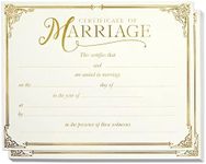 Juvale 48 Pack Marriage Certificates with Gold Foil Edges for Wedding Ceremony, Official Newly Weds, Expecting Marriage Proposals, Blank Wedding Certificate (11 x 8.5 Inches)