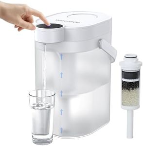 Waterdrop FreshTaste Rechargeable Electric Water Filter Pitcher, Instant Powerful Dispenser for Fridge, Reduce Chlorine, Lead, Copper, Purify, Soften Water, 17-Cup, White, Does not Lower TDS