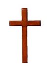 Shalom Christian brown wooden cross 10cm hanging or holding mahogany crucifix