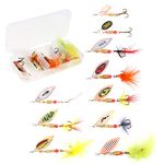 OriGlam 10pcs Fishing Spinners Lures Bait Lures Spinnerbaits, Spinner Bait Set Fishing Spinners Lures Spoon Baits, Fishing Lures Spoon Sequins Fishing Tackle