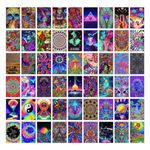 SG Aesthetic 52 Pcs 420 Psychedelic Wall Collage Kit Posters - 4 x 6 Inches Poster for Wall Decoration - Wall Art For Bedroom, Office, Living room, Dorm room - Glue Dots Included