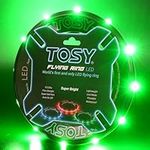 TOSY Flying Ring - 12 LEDs, Super Bright, Very Soft & Phosphorescent Rim, Auto Light Up, Safe, Waterproof, Lightweight frisbee, Cool Fun Christmas & Outdoor/Indoor Gift Toy for Boys/Girls/Kids