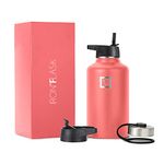 Iron Flask Sports Water Bottle - 64 Oz, 3 Lids (Straw Lid), Vacuum Insulated Stainless Steel, Hot Cold, Modern Double Walled, Simple Thermo Mug, Hydro Metal Canteen (Peach)