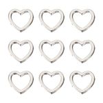 Craftdady 100Pcs Antique Silver Heart Linking Rings Tibetan Alloy Love Heart Hollow Frames Bezel Links Connector Charms for Jewelry Crafts Making 10x10mm