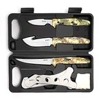 GVDV Hunting Knife Set - Deer Hunting Gear Butcher Game Processor Set, Portable Field Dressing Kit, Butcher Knife Set for Men, 6 Pieces