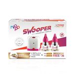 Nippo Swooper Liquid Vaporizer I Mosquito Repellent Machine+2 Refill(45ml) with 2 AAA Batteries Free I Sandalwood Fragrance I Japanese MFT Formula I Kills Dengue, Malaria & Chikungunya Mosquitoes