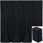 Suppromo 8 Panels Black Backdrop Curtain for Parties Black Wrinkle Free 40ft x 10ft Drapes Birthday Party Wedding Photo Photography Polyester Fabric Background Decoration (LCP040607)