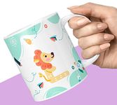 NH10 DESIGNS Colorful Alphabet Letter L Printed Coffee Mug for Kids Girls Boys Friends Love Best Gift for Birthday Anniversary Initial Letter L (Tea Coffee Mug-350ml) - ABVWM2 167