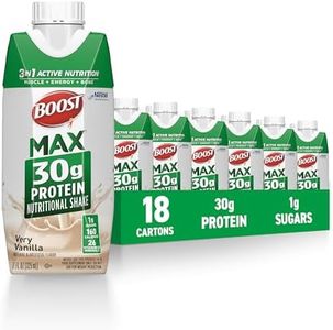 BOOST MAX Protein Shakes Ready to Drink - 30g High Protein Shake - Vanilla | Nutritional Drinks to Support Muscle Recovery After Exercise, 26 Vitamins & Minerals, 1g Sugar, 11 fl oz (Pack of 18)