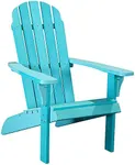 PolyTEAK Adirondack Chair, Premium Weather Resistant Poly Lumber, Outdoor Patio Furniture, Up to 300 lbs, Plastic Adirondack Chairs for Porch, Deck, & Pool Side (Traditional, Blue)