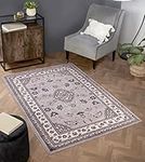 Lord of Rugs Sherborne Quality Traditional Classic Oriental Living Room Bedroom Rug (Grey, Small 80x150cm (2'6''x5'))