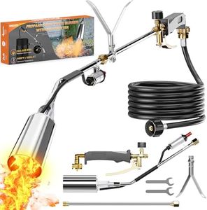 WELLUCK Propane Torch Weed Burner, Weed Torch 1,800,000 BTU Flame Weeder with QCC 11.5FT Hose, Heavy Duty Blow Torch with Self Igniter, Flamethrower for Weeding, Barbecue, Asphalt, Snow Melting