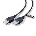 rhinocables USB 2.0 A Male to A Male Cable Lead for High-Speed Data Transfer and Connection — 1m / 100cm (Black)