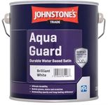 Johnstones Trade Aqua Guard Durable Water Based Satin Brilliant White - 1 Litre