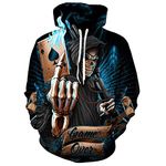 Mens Sweatshirt Casual 3D Digital Print Mens Hoodie Creative Skull Pattern Spring Autumn Mens Sweatshirt Fashion Halloween Regular Fit Mens Hoodies TD-05 M