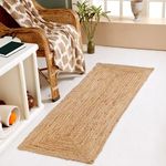 Second Nature Online - DHAKA Jute Area Rug | 100% Natural Fiber | Hand Woven | Ethical Trade | Eco-Friendly (Rectangle - 60 x 180 cm)