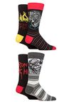 SockShop Exclusive Heavy Metal Men's and Ladies' Iron Maiden Gift Boxed Cotton Socks Pack of 4 Assorted Designs Available in Sizes 4-8 6-11 and 12-14 | Fun Gifts Number of the Beast 6-11