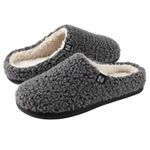 RockDove Women's Sherpa Fleece Clog Slipper, Size 7-8 US Women, Dark Grey