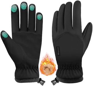 Hiramex Winter Waterproof Gloves Men Women, Windproof Warm Ski Gloves for Cold Weather, Touch Screen Snow Warm Gloves for Running Driving Cycling (Black, Large)