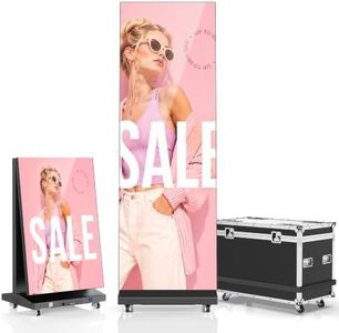 JASZDOT 80" Seamless Splicing LED Display, Foldable Poster Screen with P1.86 Digital Signage Display LED Totem with USB/HDMI/WiFi/Remote