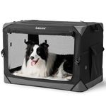 Lesure Dog Travel Crate Extra Large - Pet Soft Sided Carriers for Dogs Outdoor, Foldable Portable Puppy Crates for Cats, Collapsible Dog Carrier for Car, Black, 82x58x58cm