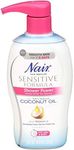 Nair Sensitive Formula Shower Cream Hair Remover with Coconut Oil and Vitamin E, 12.6oz