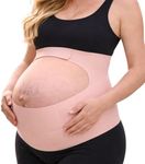 Support Belt for Pregnancy – 2-in-1 Belly Band & Back Brace – Adjustable Pregnancy Belly Band for Back Pain Relief – Maternity Support Belt for Pregnant Women – Black & Baby Pink (Oyster Pink, M)