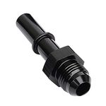 Aluminum 8AN Male to 3/8 Quick Disconnect Male Push On EFI Push Lock Fuel Hose Fittings Adaptor, -8 AN to 3/8", Black
