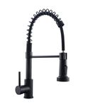 Commercial Style Kitchen Sink Faucet Single Handle with Pull Down Sprayer,Black Painting Kitchen Tap