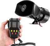 CAMFIRE Car Siren Horn 100 Watt 5 Tone Sound Siren Horn with Mic PA Speaker System Universal