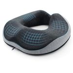 Tel Charme * Donut Cushion for Coccyx Pain & Hemorrhoids Relief - Memory Foam Orthopedic Ring Cushion for Office Chair Sciatica and Wheelchair Support