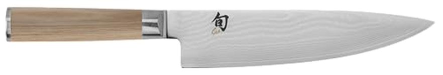 Shun Cutlery Classic Blonde Chef's Knife 8”, Thin, Light Kitchen Knife, Ideal for All-Around Food Preparation, Authentic, Handcrafted Japanese, Professional Chef Knife