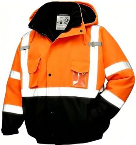 SRsafety High Visibility Safety Jacket,Reflective Waterproof Jacket with Black bottom,Construction Work Jacket for Men/Women (US, Alpha, 4X-Large, Regular, Regular, Orange-202)