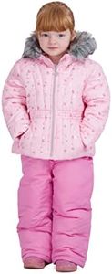 Rothschild Girls' Ski Jacket and Snowbib Snowsuit Set, Petal Pink, 4