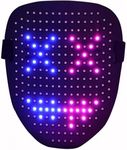 LED Mask - Light-Up Cosplay Robot Mask for Kids and Adults - Cool Halloween Costume Face Mask with Electric