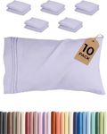 King Pillow Cases Set of 10 - Ultra Soft Hotel Quality Pillowcase Covers - Comfy & Wrinkle Free - Shrink, Stain and Fade Resistant - Machine Washable Pillow Protectors - 10 Piece Set - Light Lavender