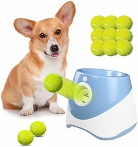 Automatic Dog Toy Ball Launchers for Dog, Tennis Ball Thrower 10-30 Ft Adjustable Distance Outdoor Indoor Use, Interactive Tennis Launcher Toy with 12 Balls for Small and Medium Dogs