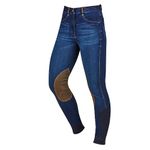 (0.9cm , Blue Denim) - Dublin Ladies Shona Full Suede Knee Patch Blue Denim Breeches