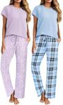 Ekouaer 2 Pack Womens Pajama Sets S